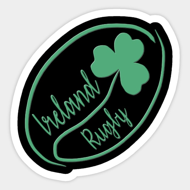 Ireland Rugby Ball Sticker by Alex Bleakley